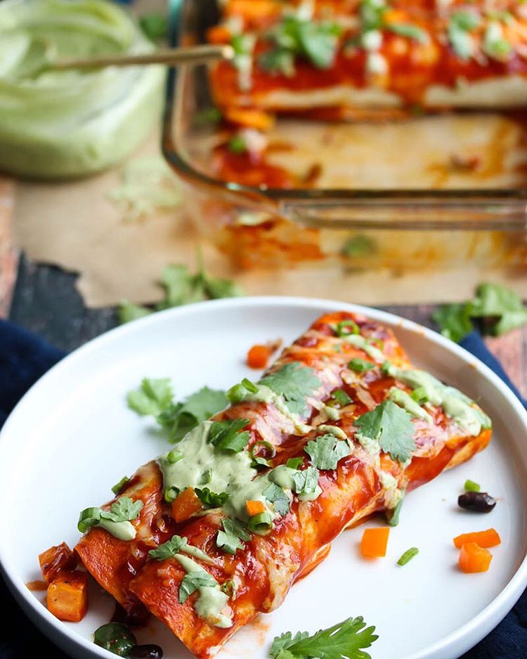 Sweet Potato Enchiladas With Turkey Recipe | The Feedfeed