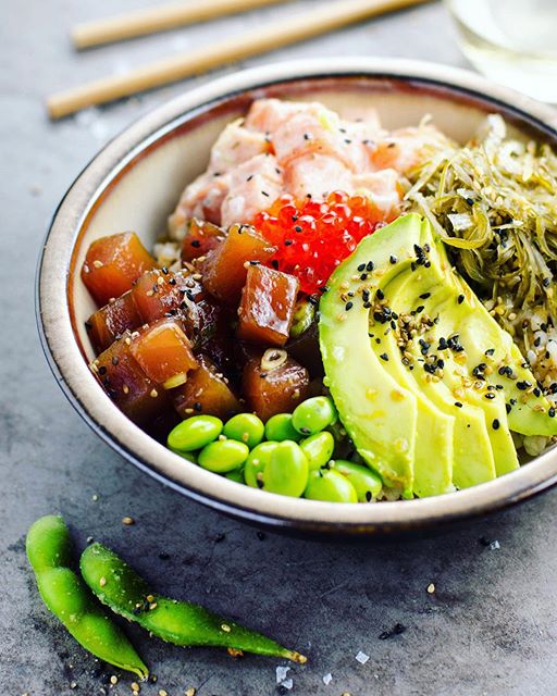 Spicy Salmon And Ahi Tuna Poke Bowl Recipe | The Feedfeed