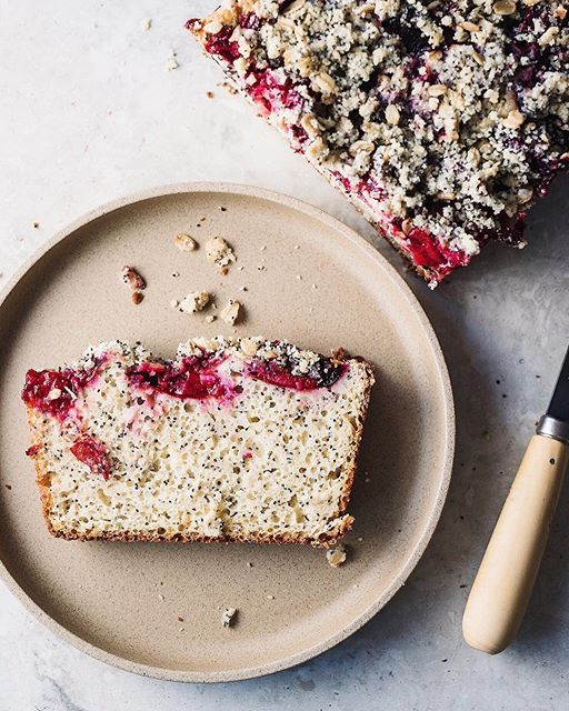 Sourdough Lemon Poppy Seed Cake With Plum And Oat Streusel Recipe The