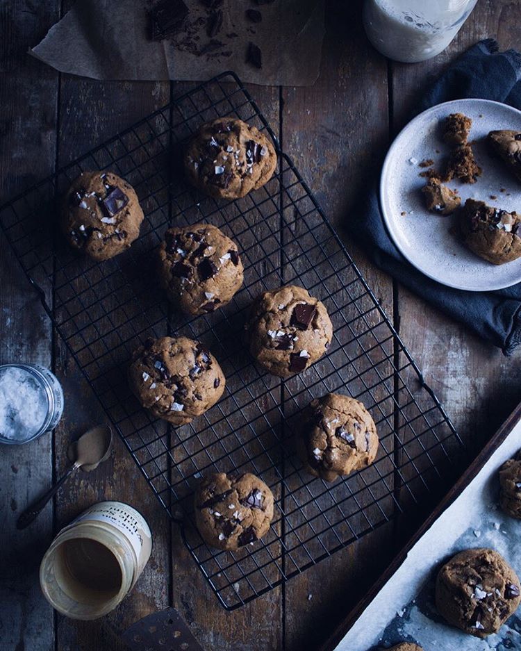 Salted Tahini Chocolate Chip Cookies Recipe The Feedfeed