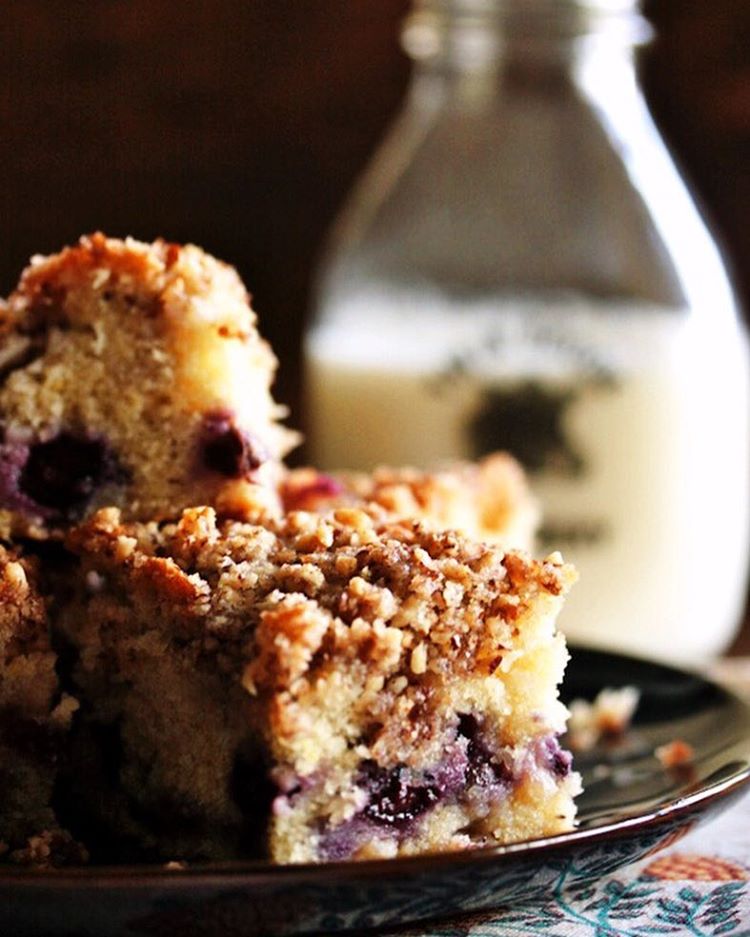 Blueberry coffee cake with pecan crumble recipe the feedfeed