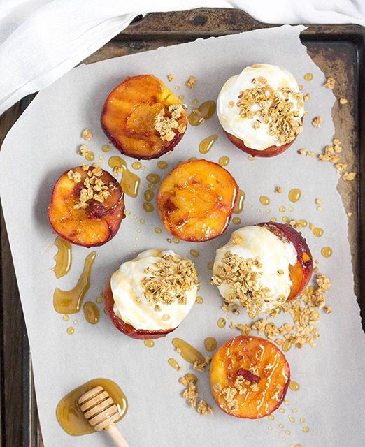 Grilled Peach Parfaits With Yogurt And Granola by amy.sheree Quick