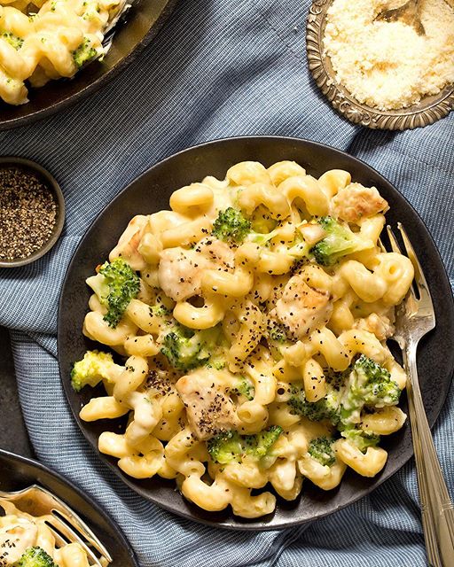 Mac And Cheese With Chicken Broccoli Alfredo Recipe | The Feedfeed