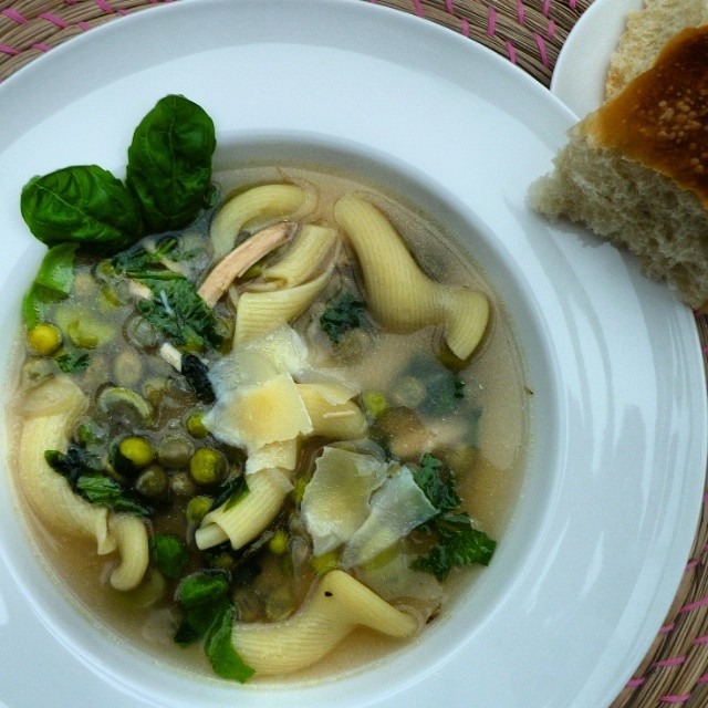 Green Vegetable & Basil Chicken Soup by anjasfoodblog Quick & Easy