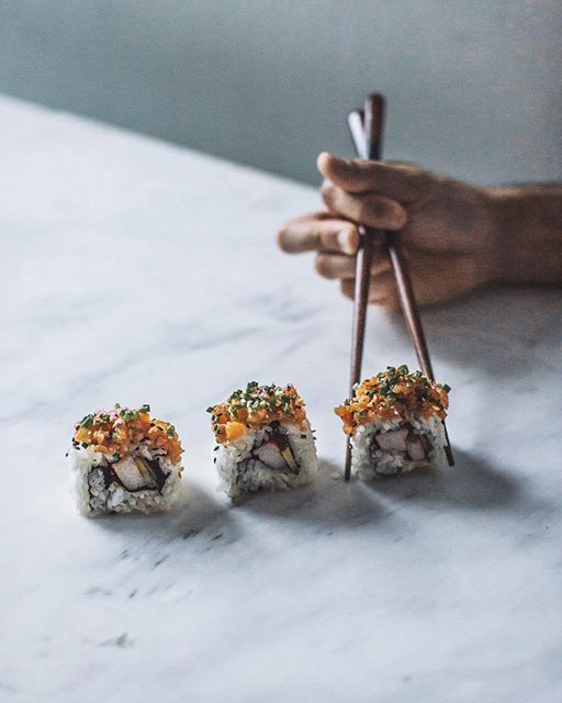 California Roll With Spicy Tuna Poke Tartare Recipe The Feedfeed