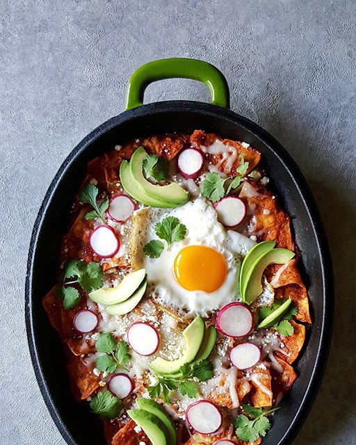 Chilaquiles With Homemade Tortilla Chips, Mozzarella, Cotija, Avocado ...