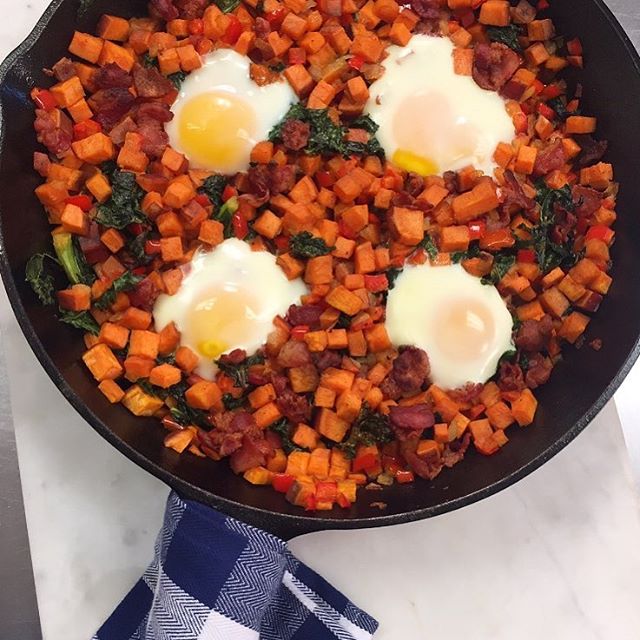 Bacon + Sweet Potato Skillet Recipe | The Feedfeed