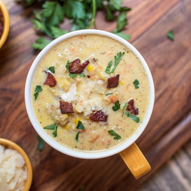 roasted cauliflower corn chowder with bacon and parmesan share valerie valeries kitchen - Valeries Kitchen roasted cauliflower corn chowder with bacon and parmesan share valerie valeries kitchen - Valeries Kitchen