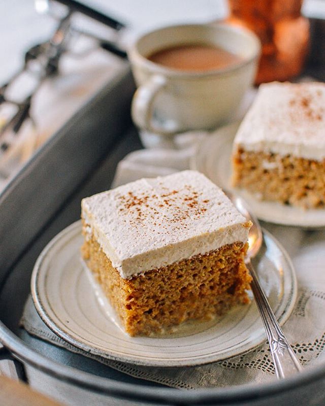 Pumpkin Tres Leches Cake With Spiced Cream Recipe | The Feedfeed