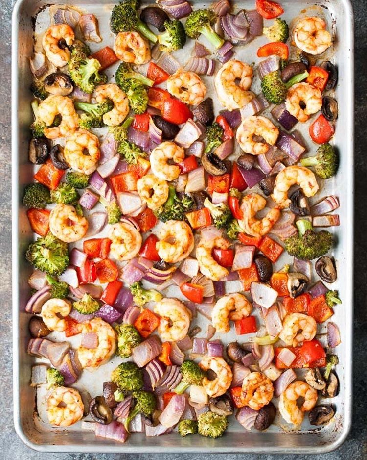 Roasted Vegetables And Shrimp Recipe | The Feedfeed