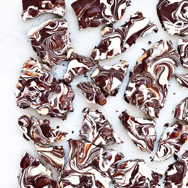 Dark And White Swirled Chocolate Bark Recipe The Feedfeed