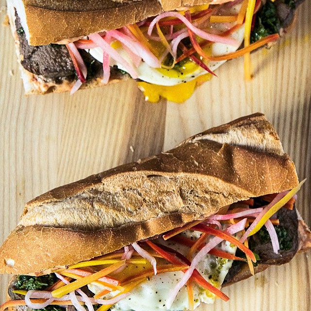 Roast Lamb Banh Mi With Egg, Mayonnaise & Daikon Radish by
