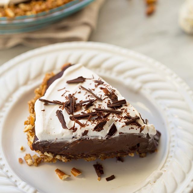 Chocolate Cream Pie With Pretzel Crust Recipe | The Feedfeed