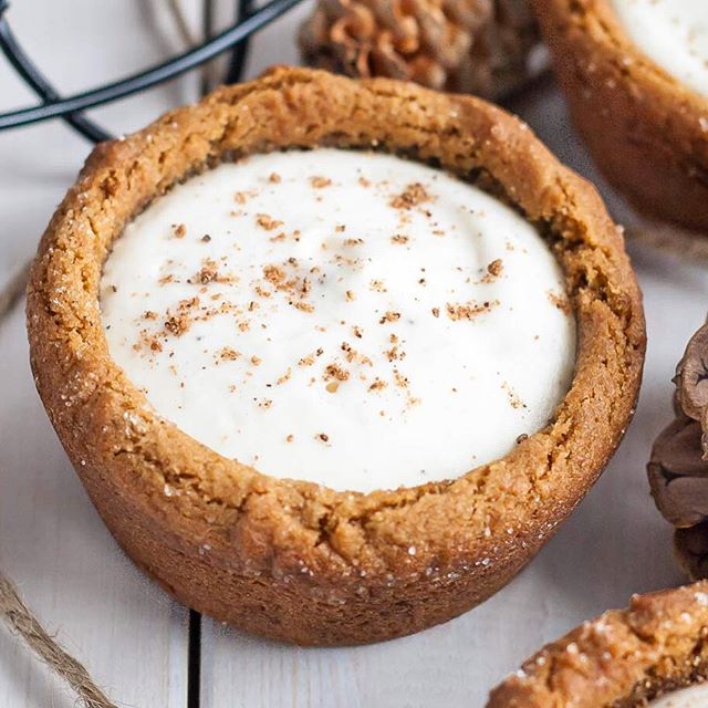 Gingerbread Cookie Cups With Eggnog Cheesecake Filling Recipe The Feedfeed