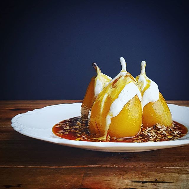 Almond-parfait with vanilla poached pears - Taylor & Colledge Recipe