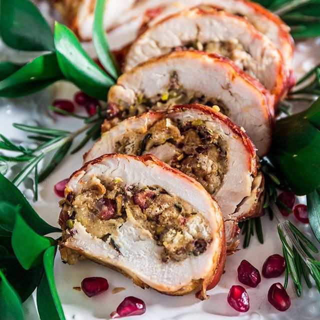Prosciutto Wrapped Turkey Roulade With Pomegranateport Reduction Sauce Recipe The Feedfeed