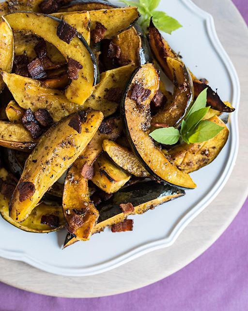 Roasted Acorn Squash With Shallots And Bacon by pineapple_and_coconut