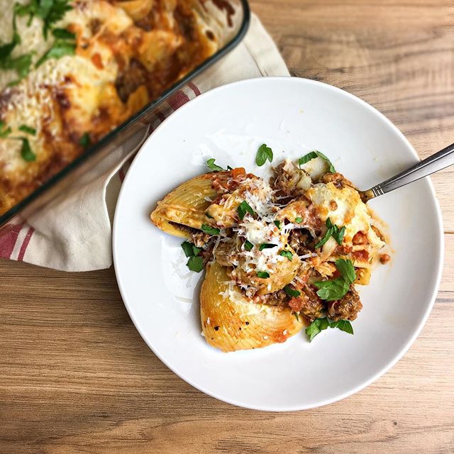 Cheesy Baked Mushroom Stuffed Pasta Shells Recipe The Feedfeed