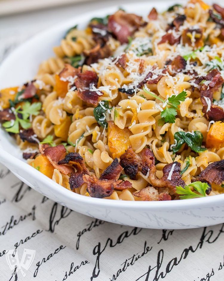 Red Lentil Bacon And Butternut Squash Fusilli Pasta recipe by Ashley ...
