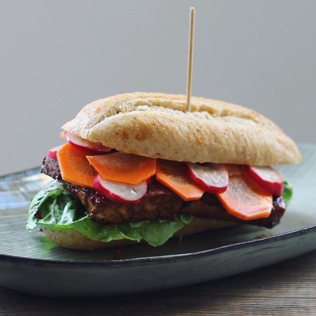 Marinated Tofu Banh Mi With Pickled Radish And Carrots by