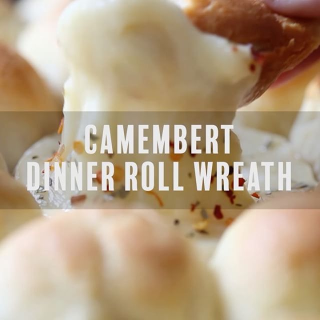 Dinner Roll Wreath With Baked Camembert Recipe | The Feedfeed