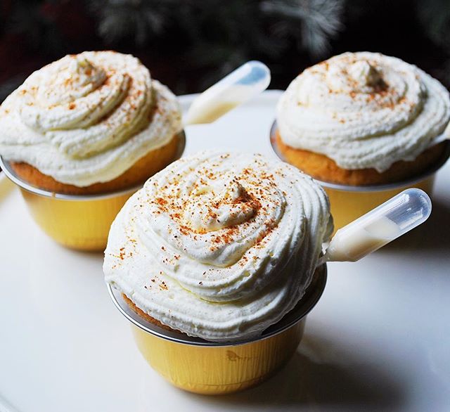 Eggnog Cupcakes With Rum Whipped Cream Recipe The Feedfeed