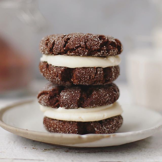 Molasses Cookie Sandwiches With Cream 'cheese' Filling by erinireland