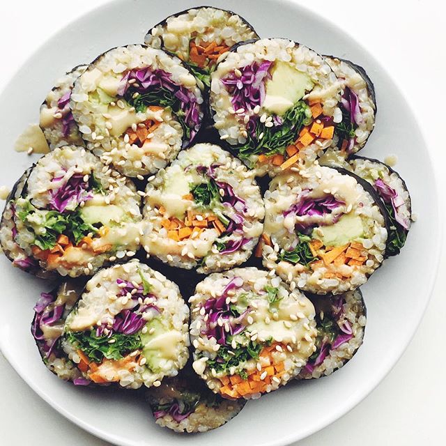 Rainbow Veggie Sushi Rolls