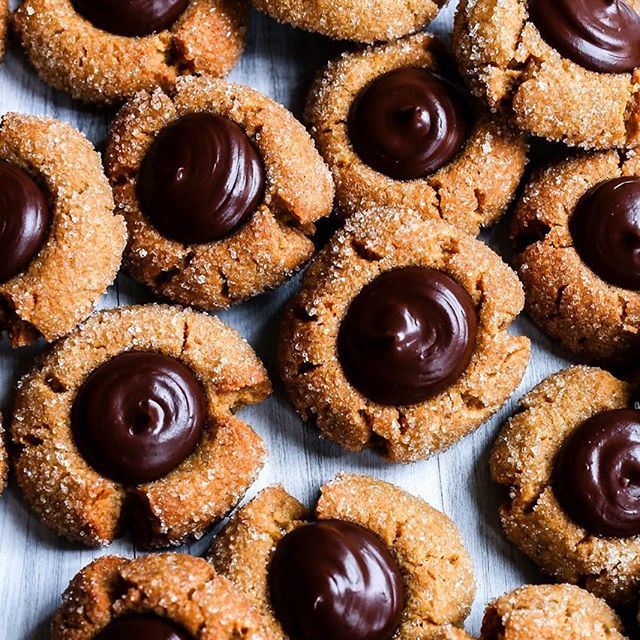 Ganache Filled Peanut Butter Thumbprint Cookies Recipe The Feedfeed