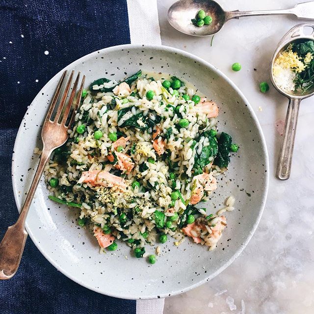 Risotto With Salmon, Prawns And Peas Recipe The Feedfeed