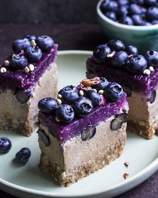 Almond Butter Mousse & Blueberry Slice by rainbownourishments Quick
