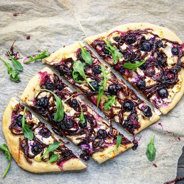 Blueberry And Caramelized Onion Pizza by ourkitchenstories | Quick ...