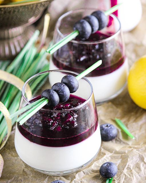 Lemongrass Panna Cotta With Blueberry Compote Recipe The Feedfeed