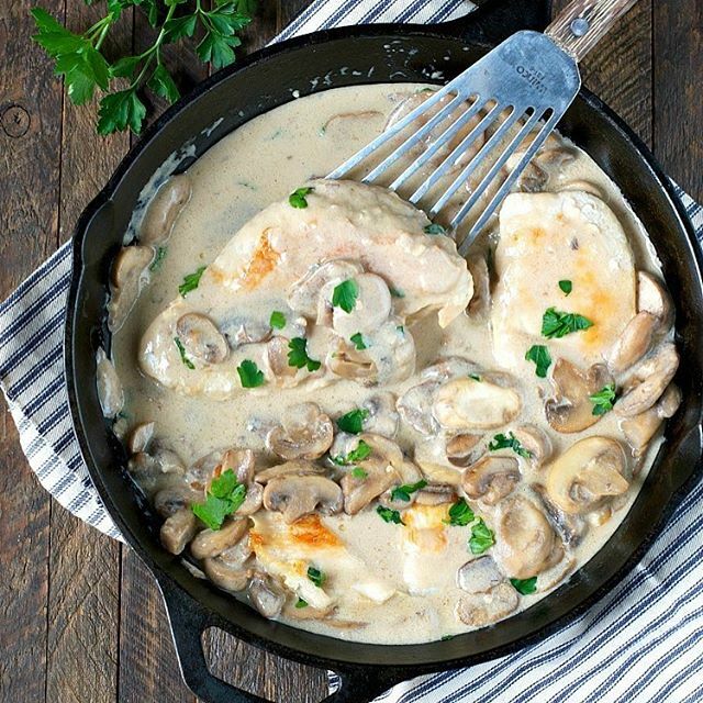 Creamy Garlic Mushroom Chicken By Theseasonedmom Quick Easy Recipe The Feedfeed