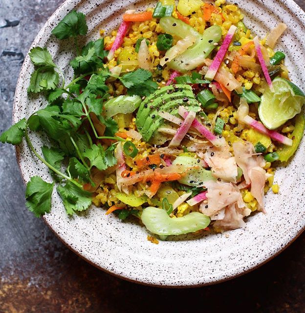 Coconut And Turmeric Quinoa Bowl With Kimchi by urbankitchenapothecary