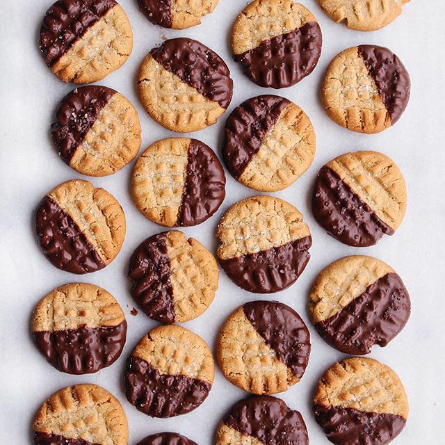 Chocolate Dipped Peanut Butter Cookies Recipe By The Sweet Simple Kitchen The Feedfeed