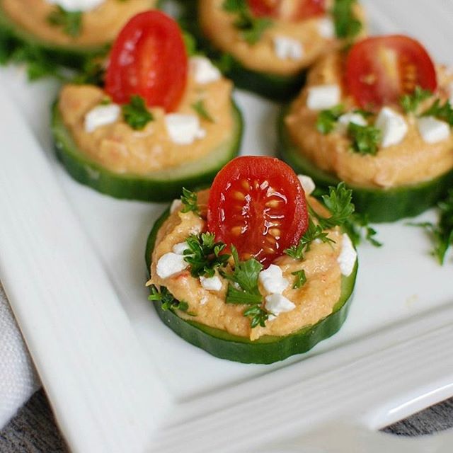 Cucumber Hummus Bites Recipe | The Feedfeed