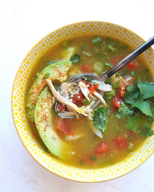 Chicken And Quinoa Soup With Avocado And Salsa Recipe | The Feedfeed