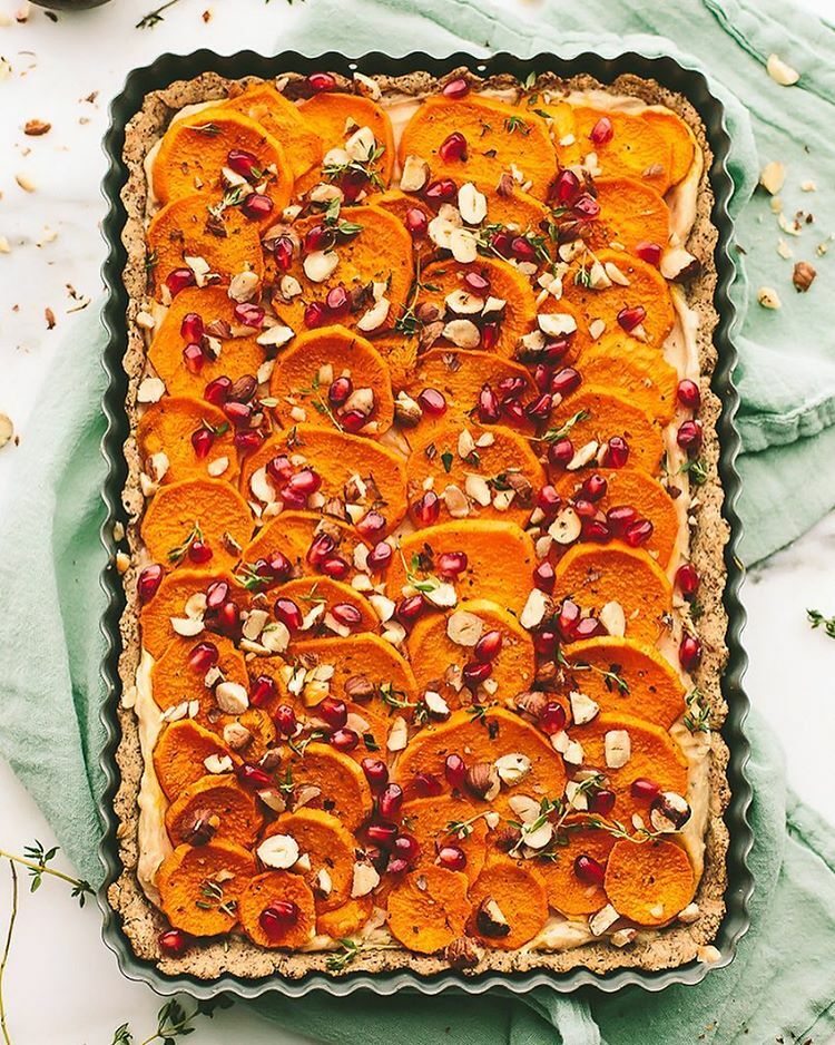 Sweet Potato And Herbed Goat Cheese Tart With Hazelnut Crust By Blissfulbasil Quick Easy Recipe The Feedfeed