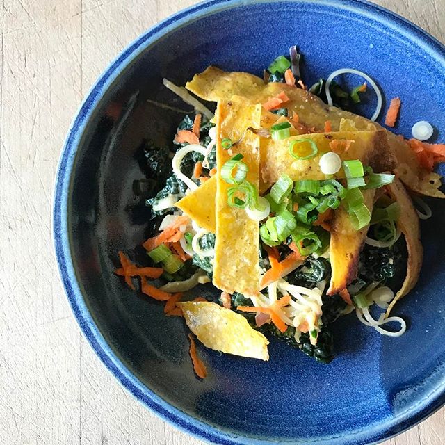 Ginger Peanut Kale And Noodle Salad Recipe The Feedfeed