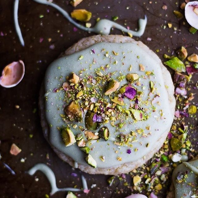 Matcha Frosted Pistachio Sugar Cookies Recipe The Feedfeed