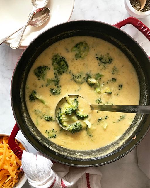 Cheesy Broccoli And Potato Soup Recipe The Feedfeed