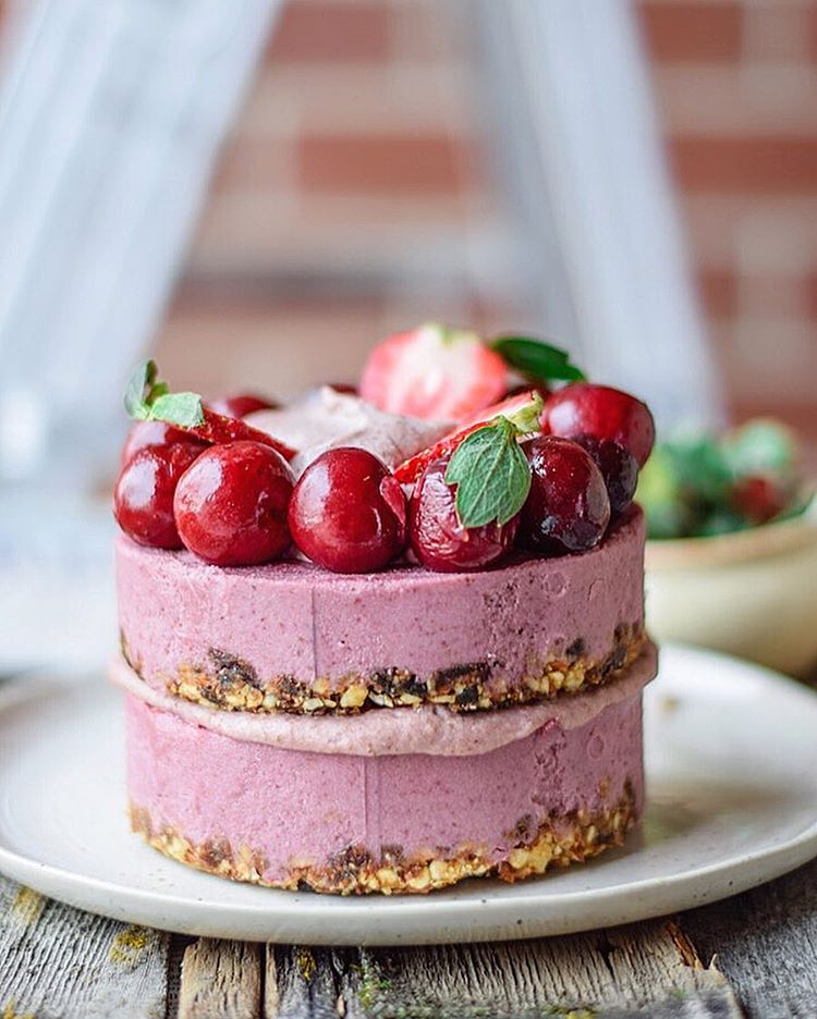 Cherry Chocolate Cashew Cheesecake Recipe | The Feedfeed