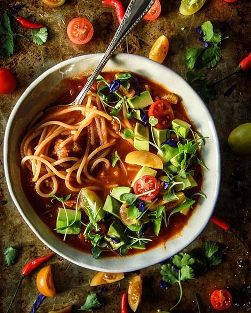 Mexican Chicken Noodle Soup With Avocado, Cilantro, And Lime Recipe ...