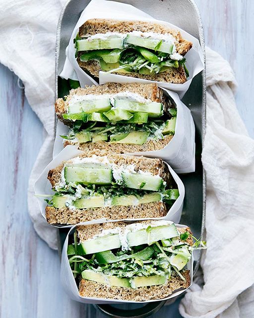 Cucumber, Avocado &amp; Herbed Goat Cheese Sandwich recipe ...