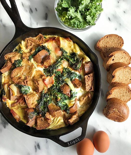 Savory Breakfast Pudding With Bacon And Kale Recipe The Feedfeed