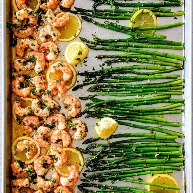 Roasted Lemon Butter Garlic Shrimp And Asparagus Recipe | The Feedfeed