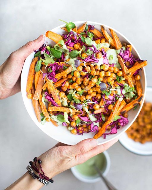 Sweet Potato Fries With Spicy Chickpeas Recipe The Feedfeed