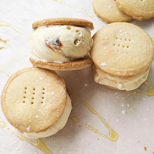 Goat Cheese Honey Shortbread Ice Cream Sandwiches Recipe The Feedfeed