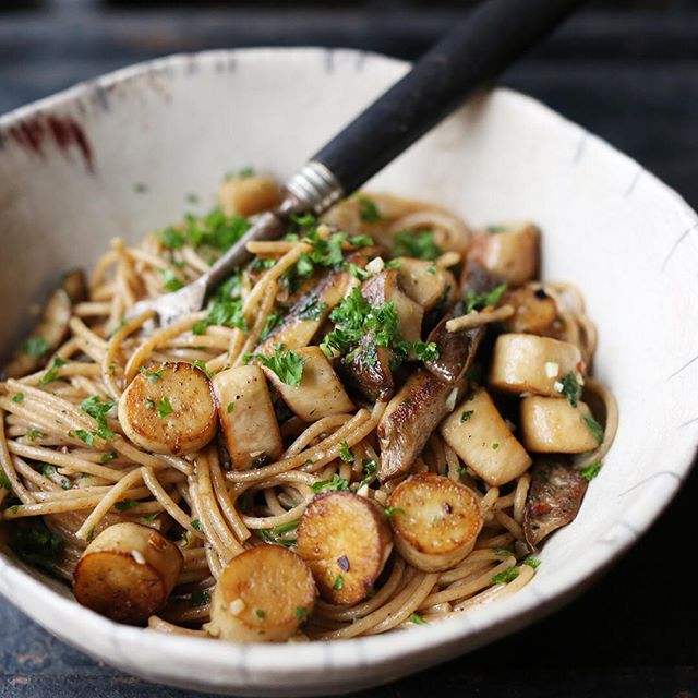 Trumpet Mushroom And Garlic Sage Pasta by fogwoodandfig | Quick & Easy ...